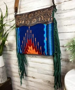 American Darling Blue & Green Aztec Fringe Crossbody Handbag – MEGA SALE – Stylish & Trendy Design -The Cinchy Cowgirl Store Blue GreenAztecFringeCrossbodyHandbag 1080x