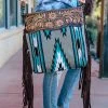 American Darling Handbags & Wallets Blue & Grey Aztec Fringe Crossbody Handbag