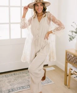 Ave Shops Women's Boardwalk Jumpsuit in Cream | Stylish Romper for Every Occasion 42 Ave Shops Dresses, Rompers, Jumpsuits Boardwalk Jumpsuit In Cream