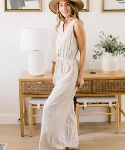 Ave Shops Women's Boardwalk Jumpsuit in Cream | Stylish Romper for Every Occasion 47 Ave Shops Dresses, Rompers, Jumpsuits Boardwalk Jumpsuit In Cream