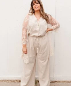 Ave Shops Women's Boardwalk Jumpsuit in Cream | Stylish Romper for Every Occasion 33 Ave Shops Dresses, Rompers, Jumpsuits Boardwalk Jumpsuit In Cream