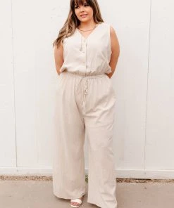Ave Shops Women's Boardwalk Jumpsuit in Cream | Stylish Romper for Every Occasion 39 Ave Shops Dresses, Rompers, Jumpsuits Boardwalk Jumpsuit In Cream
