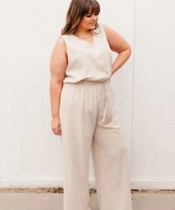 Ave Shops Women's Boardwalk Jumpsuit in Cream | Stylish Romper for Every Occasion 35 Ave Shops Dresses, Rompers, Jumpsuits Boardwalk Jumpsuit In Cream