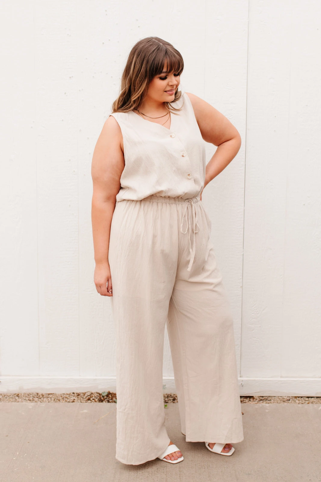 Ave Shops Women's Boardwalk Jumpsuit in Cream | Stylish Romper for Every Occasion 7 Ave Shops Dresses, Rompers, Jumpsuits Boardwalk Jumpsuit In Cream