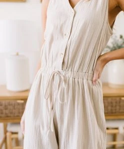 Ave Shops Women's Boardwalk Jumpsuit in Cream | Stylish Romper for Every Occasion 40 Ave Shops Dresses, Rompers, Jumpsuits Boardwalk Jumpsuit In Cream