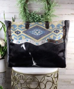 Myra Handbags & Wallets Boho Chic Cowhide Weekender Bag