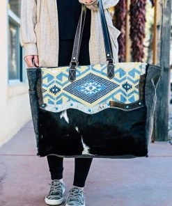 Myra Handbags & Wallets Boho Chic Cowhide Weekender Bag