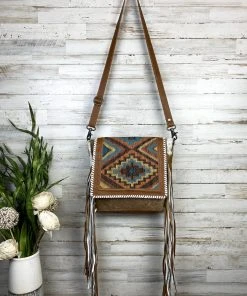 Myra Handbags & Wallets Boho Chic Cowhide & Fringe Crossbody Handbag