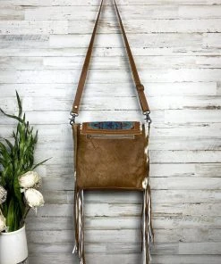 Myra Handbags & Wallets Boho Chic Cowhide & Fringe Crossbody Handbag