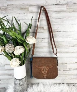 Trenditions Boho Steer Skull Wallet Crossbody Handbag Handbags & Wallets