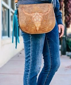 Trenditions Boho Steer Skull Wallet Crossbody Handbag Handbags & Wallets