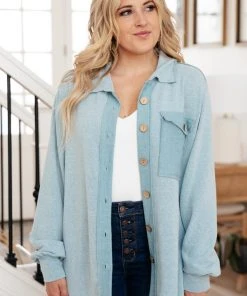 Ave Shops Borrowed From My Boyfriend Jacket In Blue