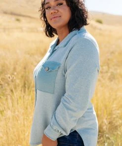 Ave Shops Borrowed From My Boyfriend Jacket In Blue