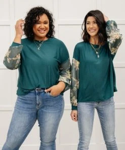 Ave Shops Bouquet Sleeves Top In Green Clothing