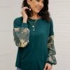 Ave Shops Bouquet Sleeves Top In Green Clothing