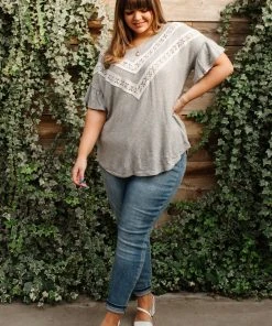 Ave Shops Break Away Top In Gray