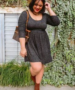 Ave Shops Brightest Star Dress In Charcoal