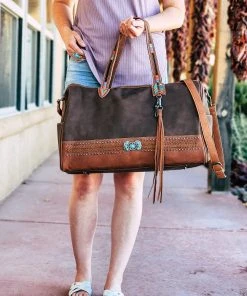 Montana West Brown Arrow Weekender Duffle Bag