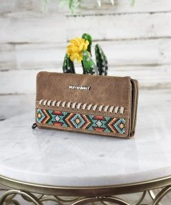 Montana West Brown Aztec Embroidered Wallet New Arrivals