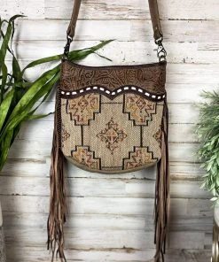 Myra Handbags & Wallets Brown Aztec Scarlett Crossbody Handbag