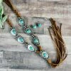 Blue Tortoise Jewelry Brown Concho Fringe Braided Necklace