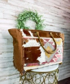 Myra Brown Cowhide Pocket Weekender