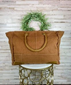 Myra Brown Cowhide Pocket Weekender