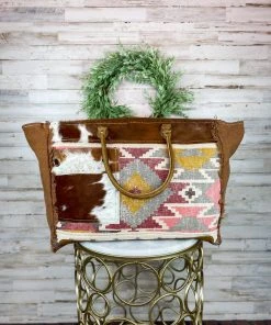 Myra Brown Cowhide Pocket Weekender