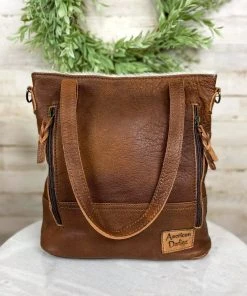 American Darling Cowhide & Floral Tooled Concealed Carry Crossbody Handbag [Style B] Handbags & Wallets