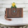 Montana West Brown Embossed Wristlet Wallet New Arrivals