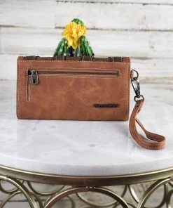 Montana West Brown Embossed Wristlet Wallet New Arrivals