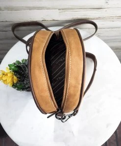 Montana West Handbags & Wallets Brown Floral Round Crossbody Handbag