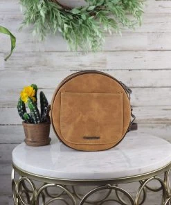 Montana West Handbags & Wallets Brown Floral Round Crossbody Handbag