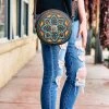 Montana West Handbags & Wallets Brown Floral Round Crossbody Handbag