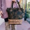 American Darling Handbags & Wallets Brown Floral Tooled Conceal Carry Crossbody Handbag