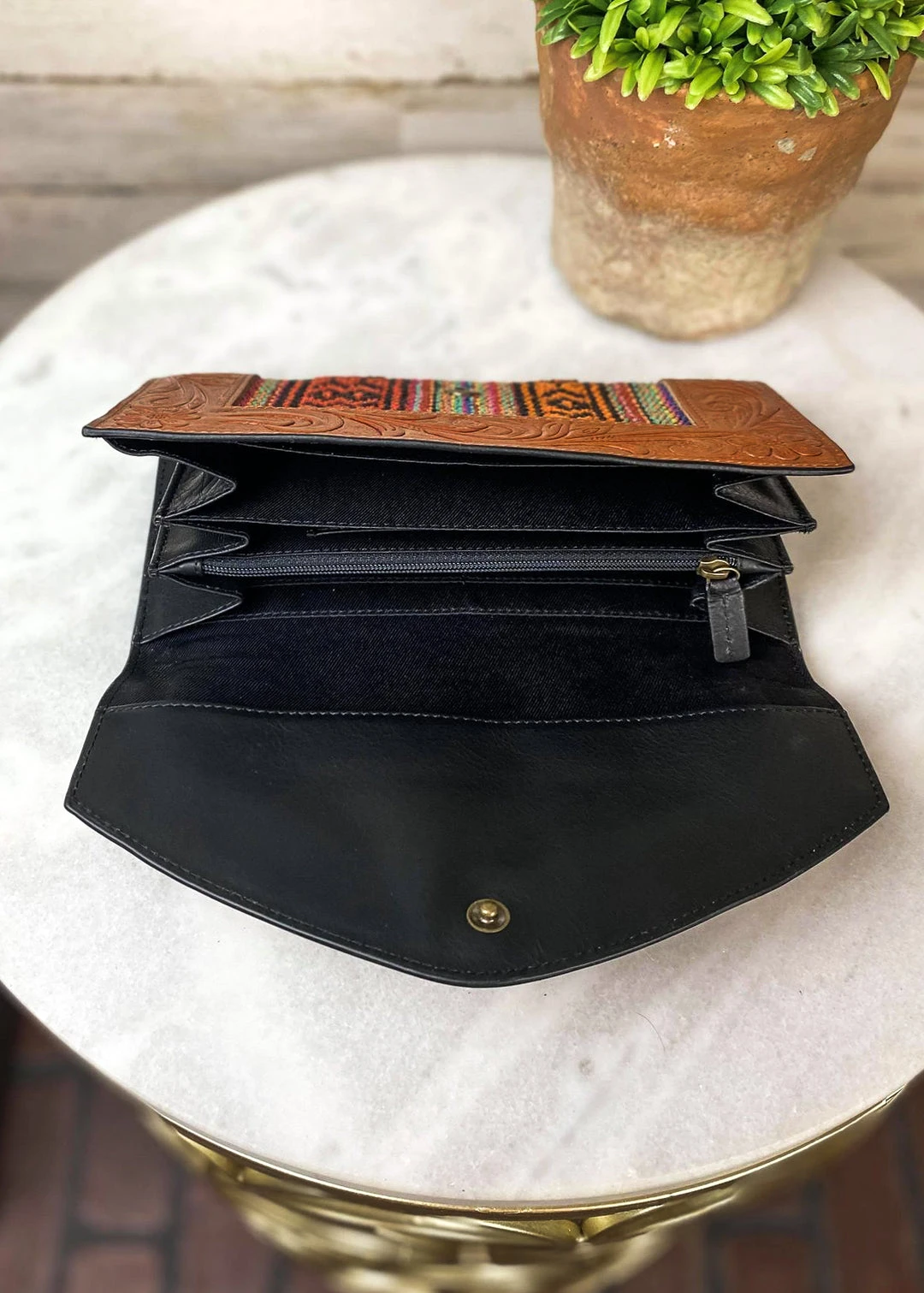 Myra Brown Floral Tooled Southwest Wallet - Stylish Leather Wallet for Women 6 Myra Brown Floral Tooled Southwest Wallet Handbags & Wallets