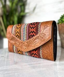 Myra Brown Floral Tooled Southwest Wallet Handbags & Wallets