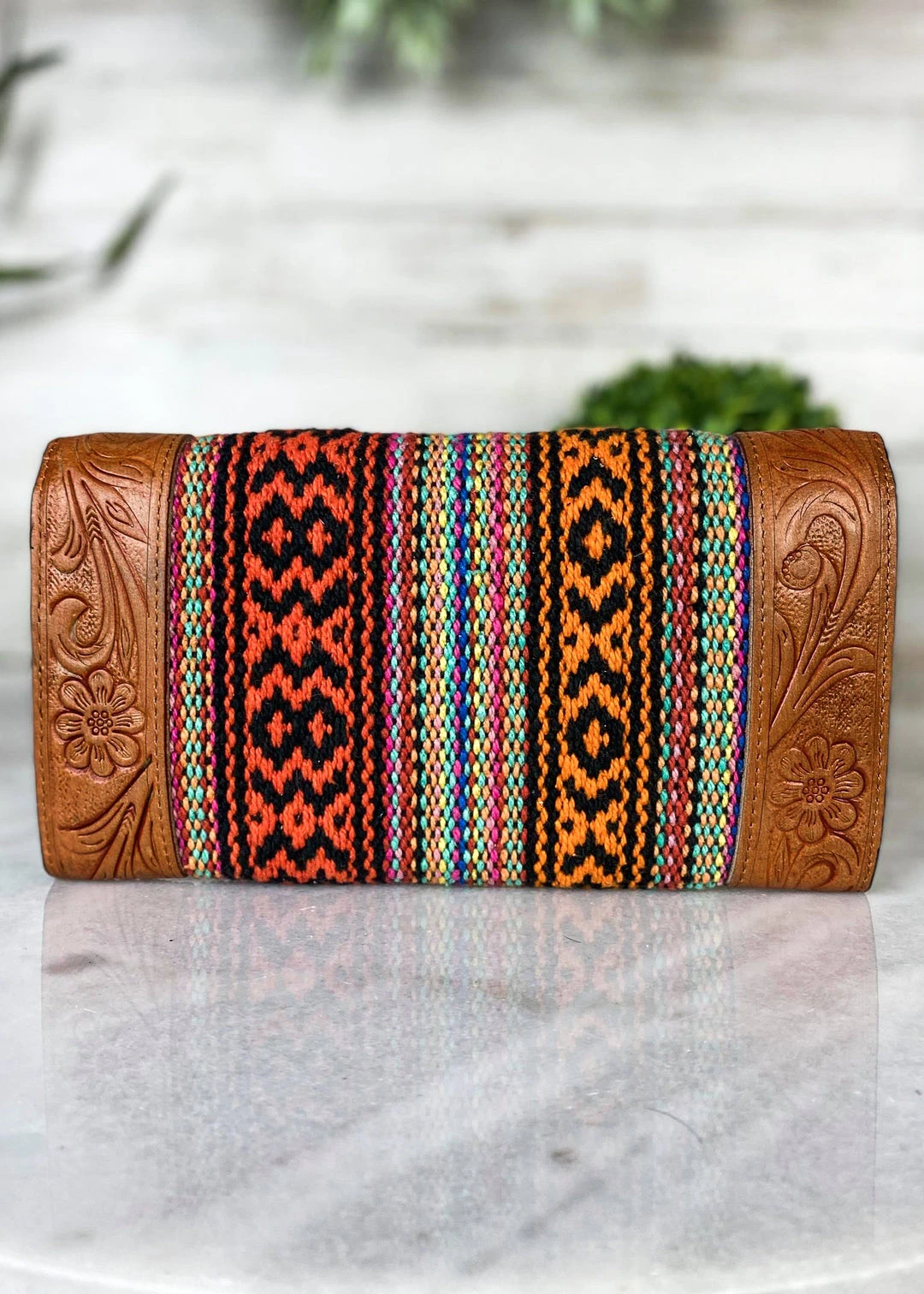 Myra Brown Floral Tooled Southwest Wallet - Stylish Leather Wallet for Women 5 Myra Brown Floral Tooled Southwest Wallet Handbags & Wallets