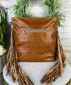 Myra Brown Fringe Cowhide Hobo Handbag Handbags & Wallets