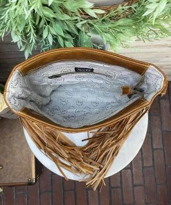 Myra Brown Fringe Cowhide Hobo Handbag Handbags & Wallets