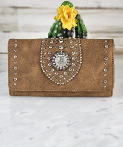 Montana West Wallets & Cardholders Brown Rhinestone Concho Wallet