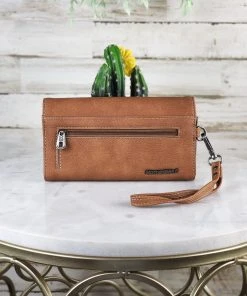 Montana West New Arrivals Brown Studded Concho Wristlet Wallet