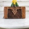 Montana West Brown Tooled Western Cowhide Wallet Wallets & Cardholders