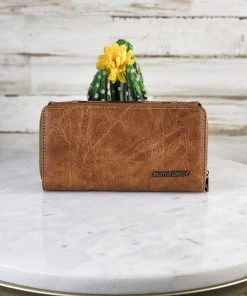 Montana West Brown Tooled Western Cowhide Wallet Wallets & Cardholders