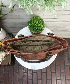 Trenditions Brown Western Conceal Carry Handbag