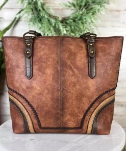 Trenditions Brown Western Conceal Carry Handbag