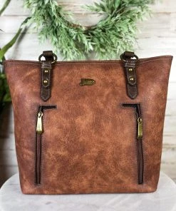 Trenditions Brown Western Conceal Carry Handbag