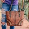 Trenditions Brown Western Conceal Carry Handbag