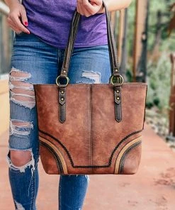 Trenditions Brown Western Conceal Carry Handbag
