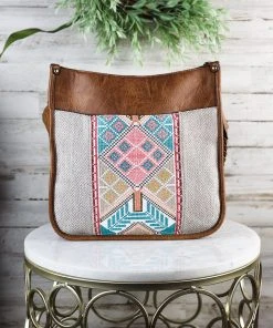 Jen & Co Brown & Pink Aztec Crossbody Handbag Handbags & Wallets